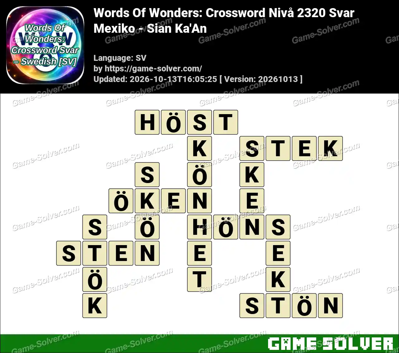Words Of Wonders: Crossword Nivå 2320 Svar – Mexiko – Sian Ka’An